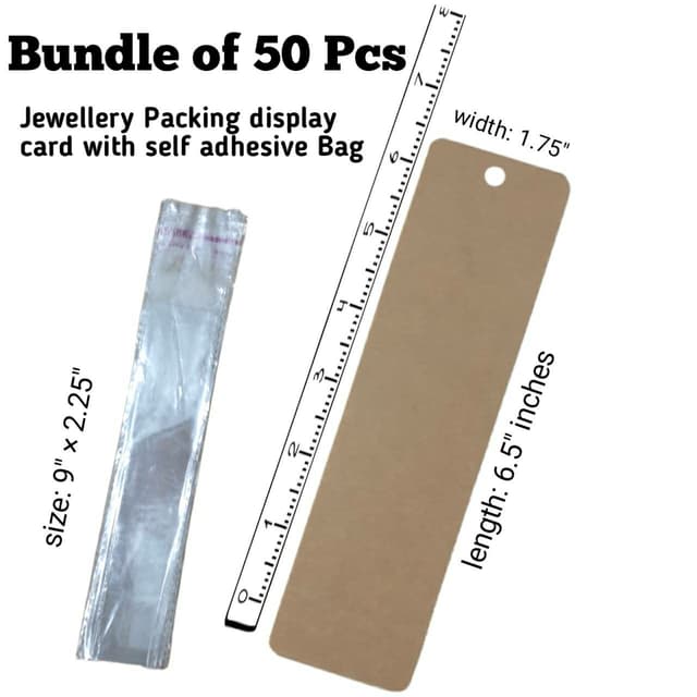 Jewellery Display Cards With Selfadhesive Bags Pack Of 50