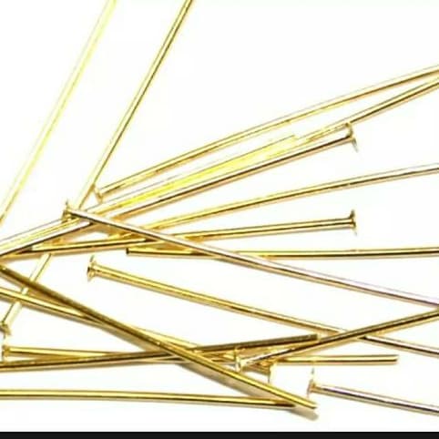 Flat Head Pins Golden For Jewellery Making 100 Pieces Bag