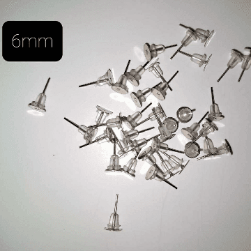 Ear Stud Silver 6mm   For Jewlery Making 50 Pairs
