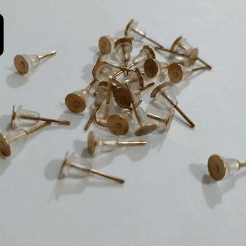 Earstud Golden 10 Pairs 5mm For Jewlery Making