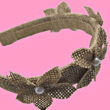 Burlap Jute Fabric Stylish Hair Band For Girl