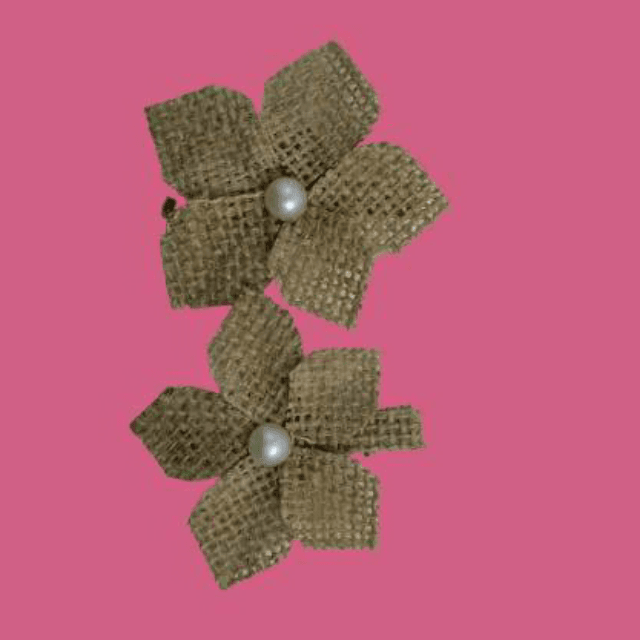 Burlap Hair Clip Small For Kids Pack Of 1 Pair